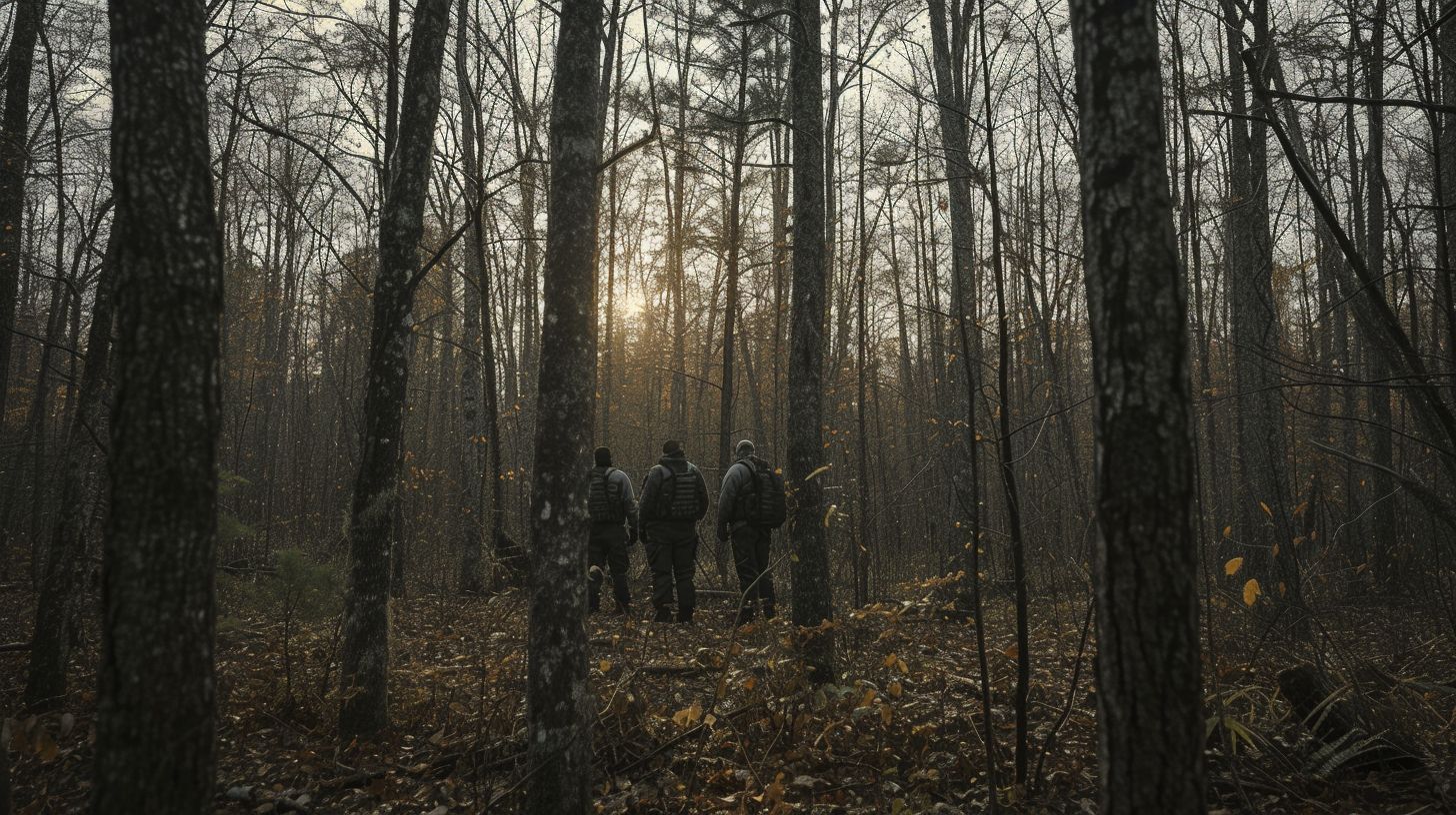 Three top-rated turkey blinds in a dense forest captured in Wildlife Photography.